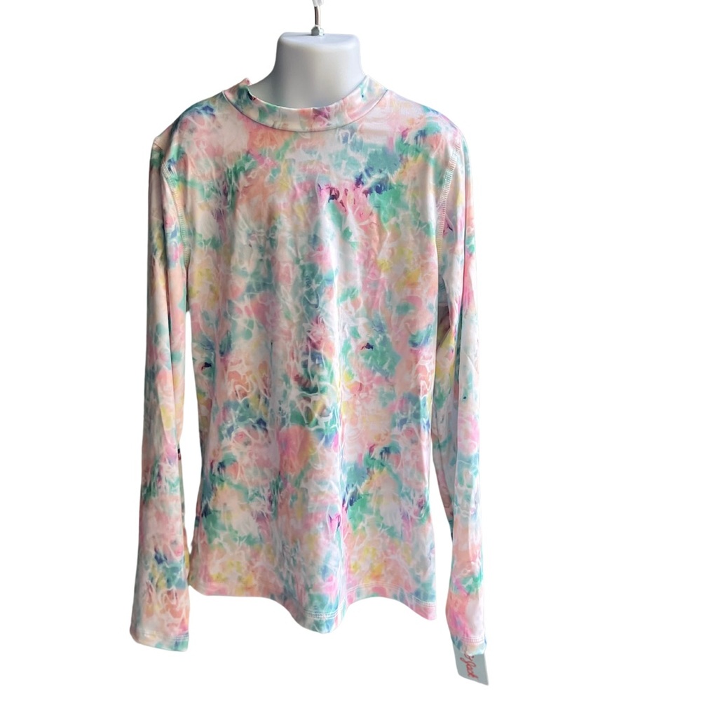 Cat And Jack Multicolor Long Sleeve Swim Top Sz L 10/12